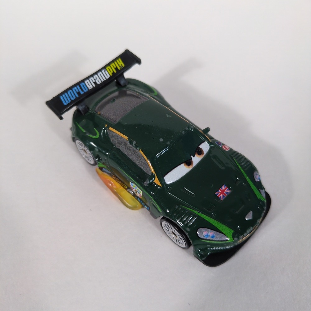 Disney Pixar Cars Nigel Gearsley World Grand Prix Diecast Green Flame Exhaust